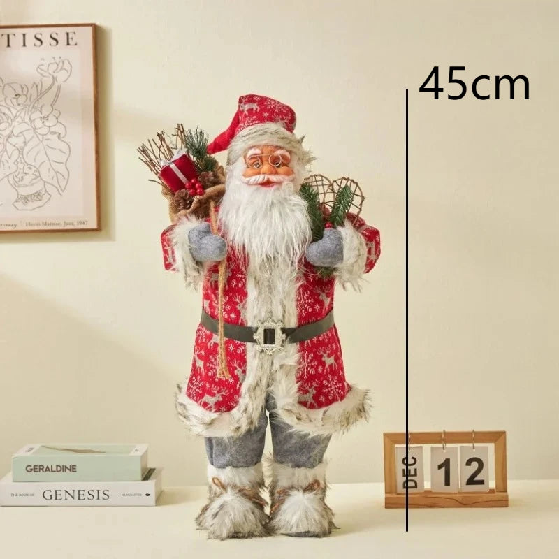 Large Santa Claus Merry Christmas Decorations for Home Happy New Year 2026 Santa Claus Doll Window Decorations Home gift