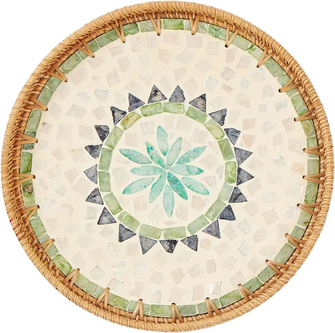 Grammie's Rattan and Pearl Serving Tray