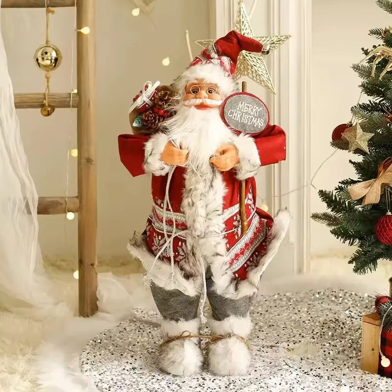 Large Santa Claus Merry Christmas Decorations for Home Happy New Year 2026 Santa Claus Doll Window Decorations Home gift