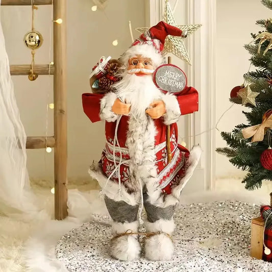 Large Santa Claus Merry Christmas Decorations for Home Happy New Year 2026 Santa Claus Doll Window Decorations Home gift