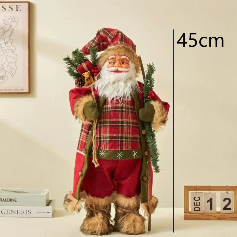 Large Santa Claus Merry Christmas Decorations for Home Happy New Year 2026 Santa Claus Doll Window Decorations Home gift