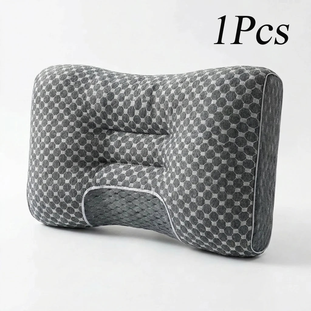 Soybean Fiber Ergonomic Cervical Pillow for Neck Support, Contour Sleeping Pillow for Side Back Sleepers, Breathable Support Pillow for Head Neck & Shoulders