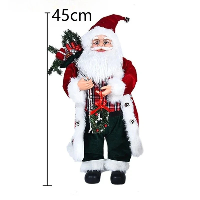 Large Santa Claus Merry Christmas Decorations for Home Happy New Year 2026 Santa Claus Doll Window Decorations Home gift