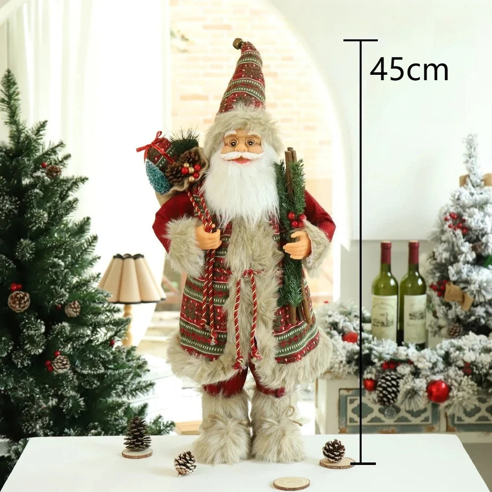 Large Santa Claus Merry Christmas Decorations for Home Happy New Year 2026 Santa Claus Doll Window Decorations Home gift