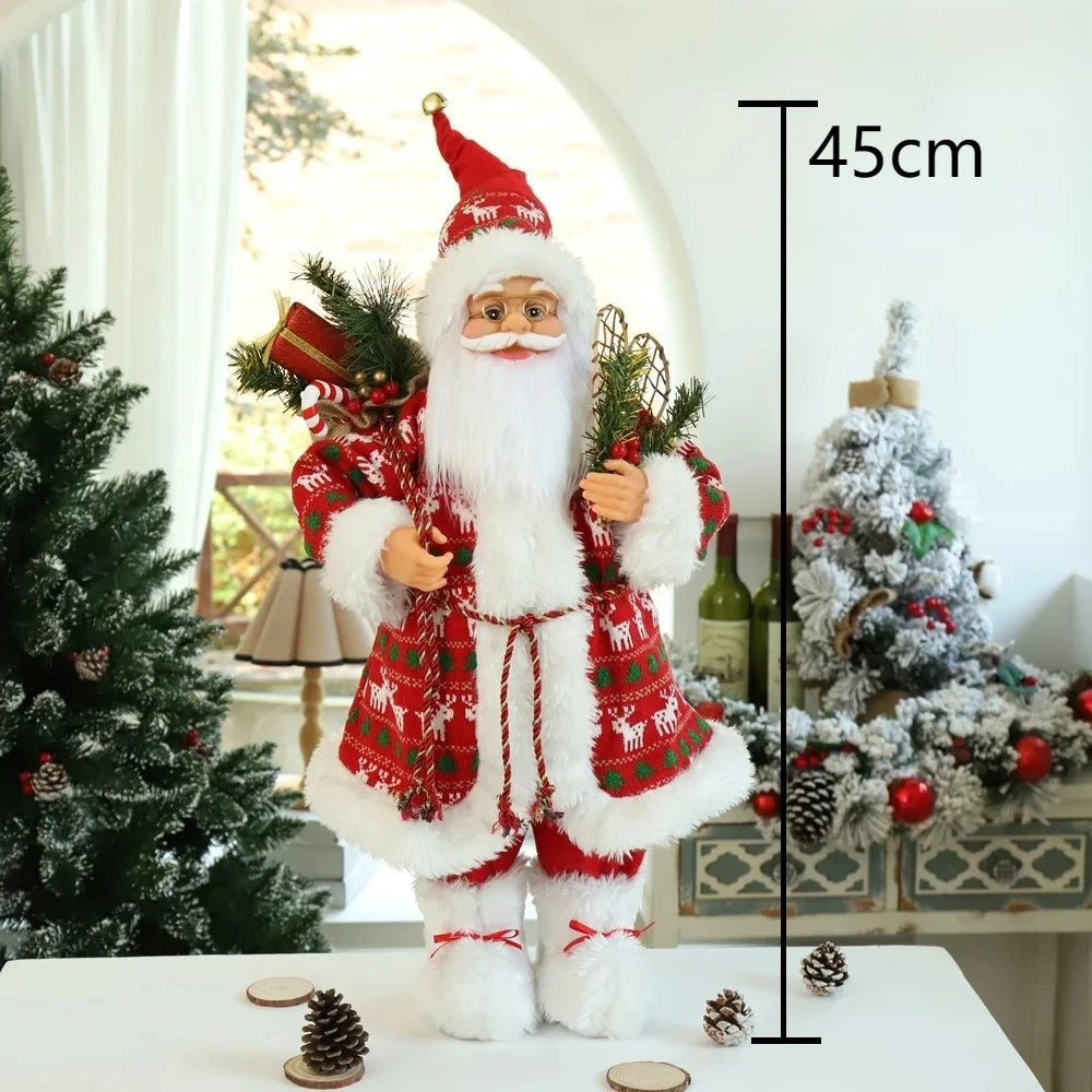 Large Santa Claus Merry Christmas Decorations for Home Happy New Year 2026 Santa Claus Doll Window Decorations Home gift
