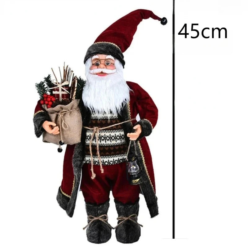 Large Santa Claus Merry Christmas Decorations for Home Happy New Year 2026 Santa Claus Doll Window Decorations Home gift