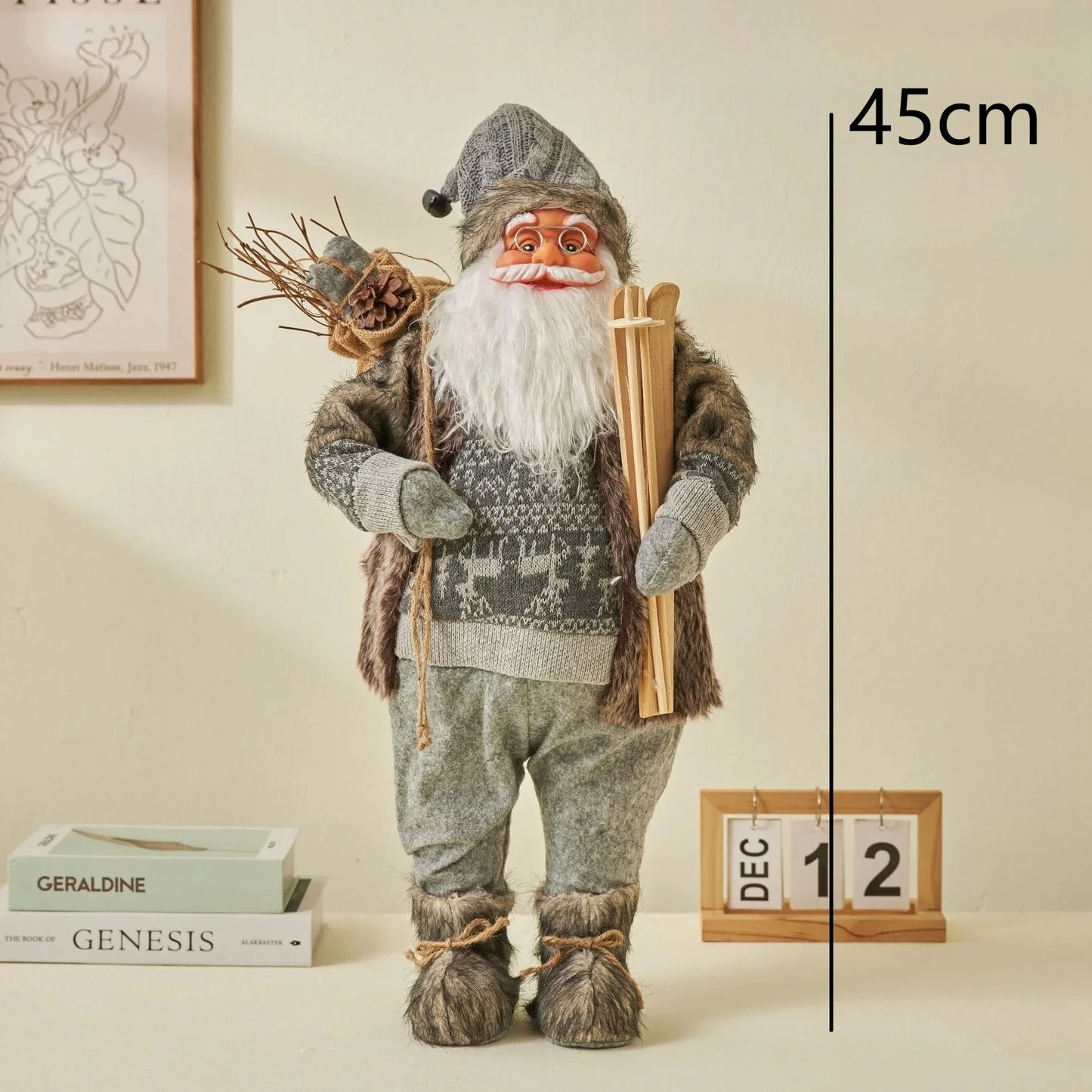 Large Santa Claus Merry Christmas Decorations for Home Happy New Year 2026 Santa Claus Doll Window Decorations Home gift