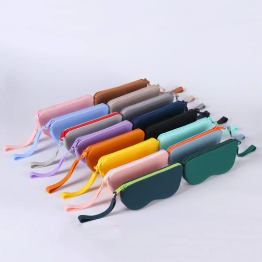 Soft Silicone Zipper Glasses Bag Storage Waterproof Bag Cosmetic Coin Bag for Women Girls Dustproof Glasses Box