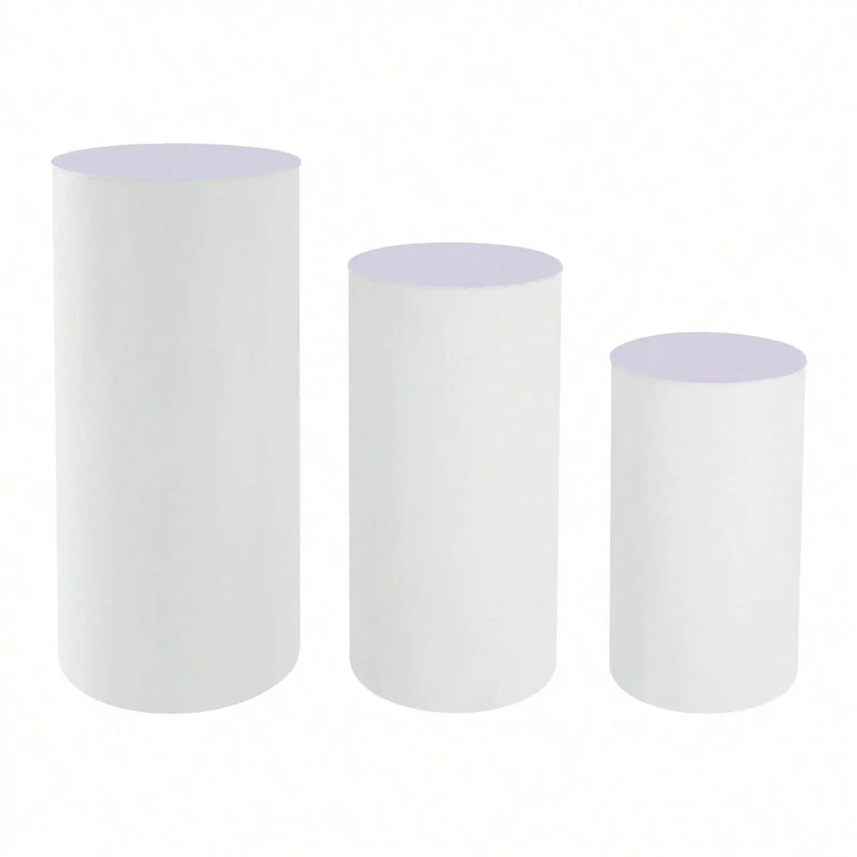 3Pcs White Cylinder Pedestal Stands Round Cylinder Pedestal Display Plinth Pillars For Wedding Party Decor