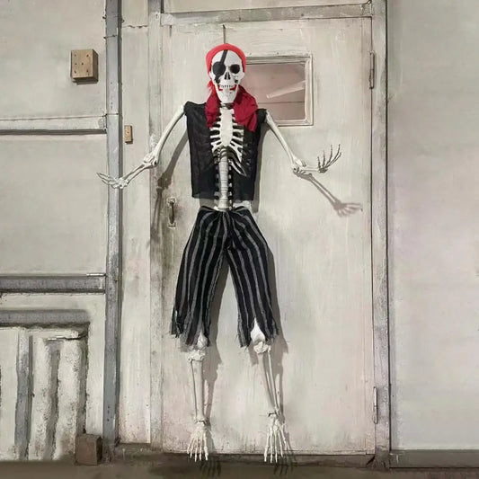 165cm Plastic Skeleton Life Size Imitation Full Body Realistic Bones With Posable Joints Pirate Styling Halloween Pose Decor