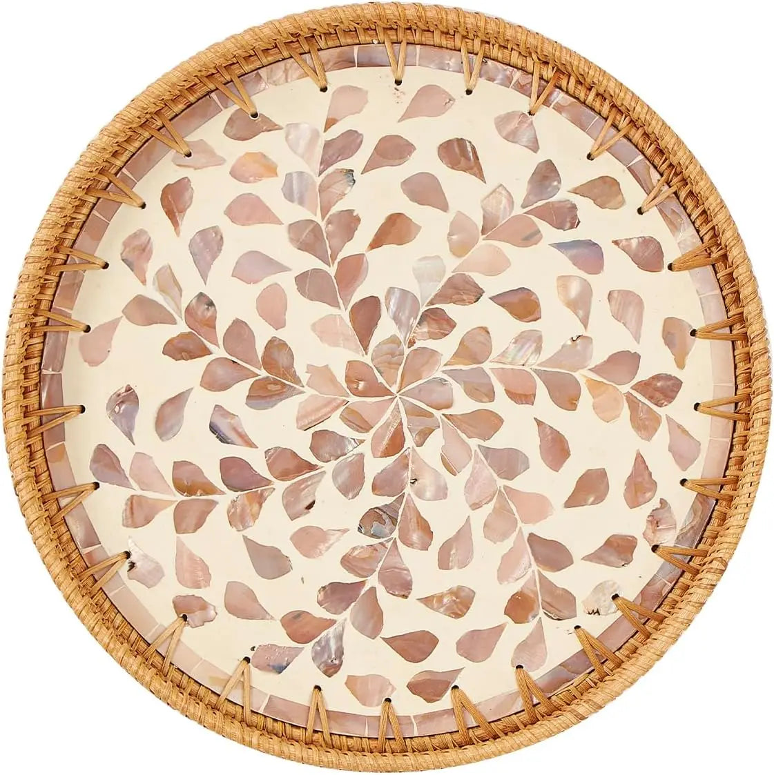Grammie's Rattan and Pearl  Serving Tray