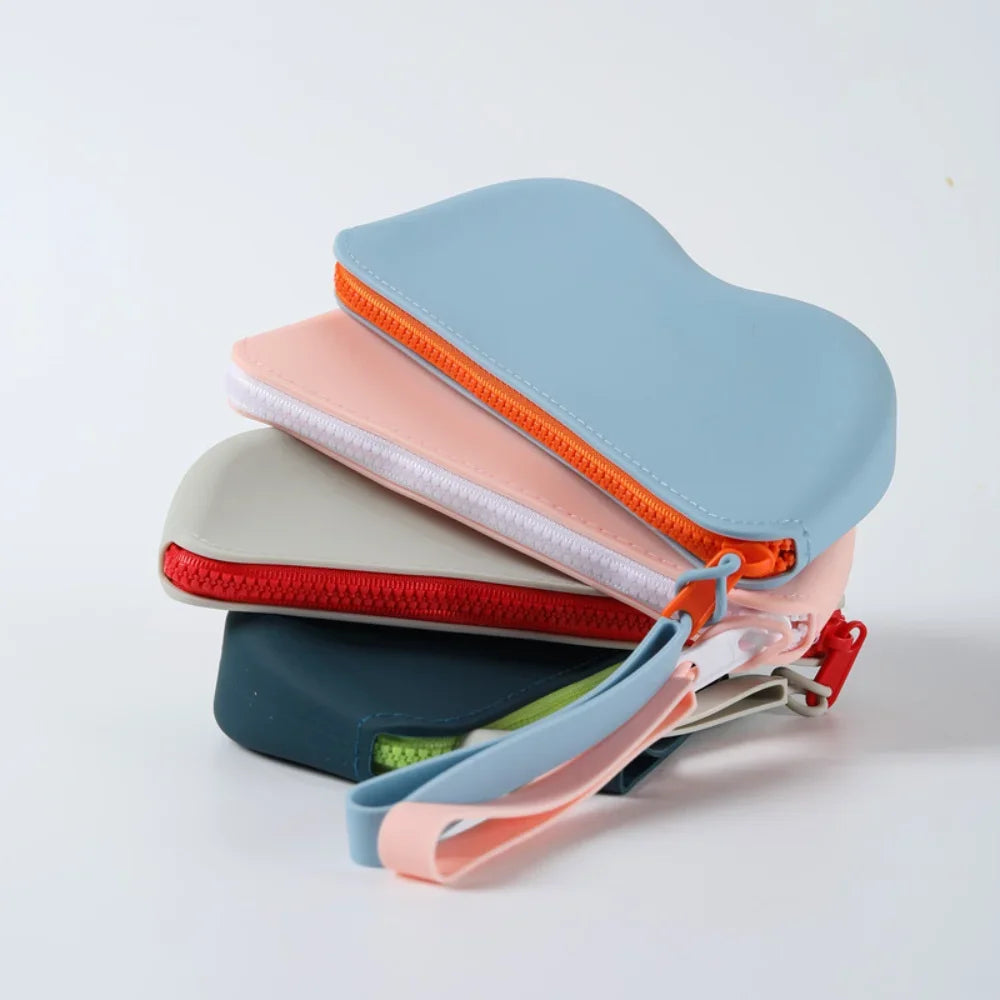 Soft Silicone Zipper Glasses Bag Storage Waterproof Bag Cosmetic Coin Bag for Women Girls Dustproof Glasses Box