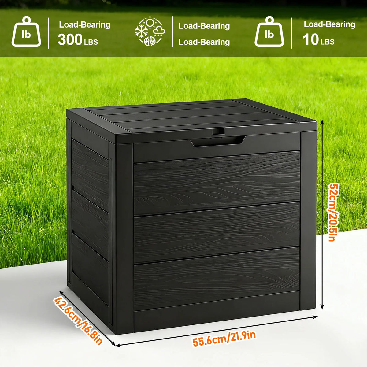 35 Gallon Large Outdoor Resin Storage Box With Lockable Lid - Heavy-Duty Deck Box For Patio Furniture Cushions, Pool Accessories