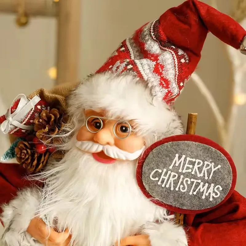 Large Santa Claus Merry Christmas Decorations for Home Happy New Year 2026 Santa Claus Doll Window Decorations Home gift