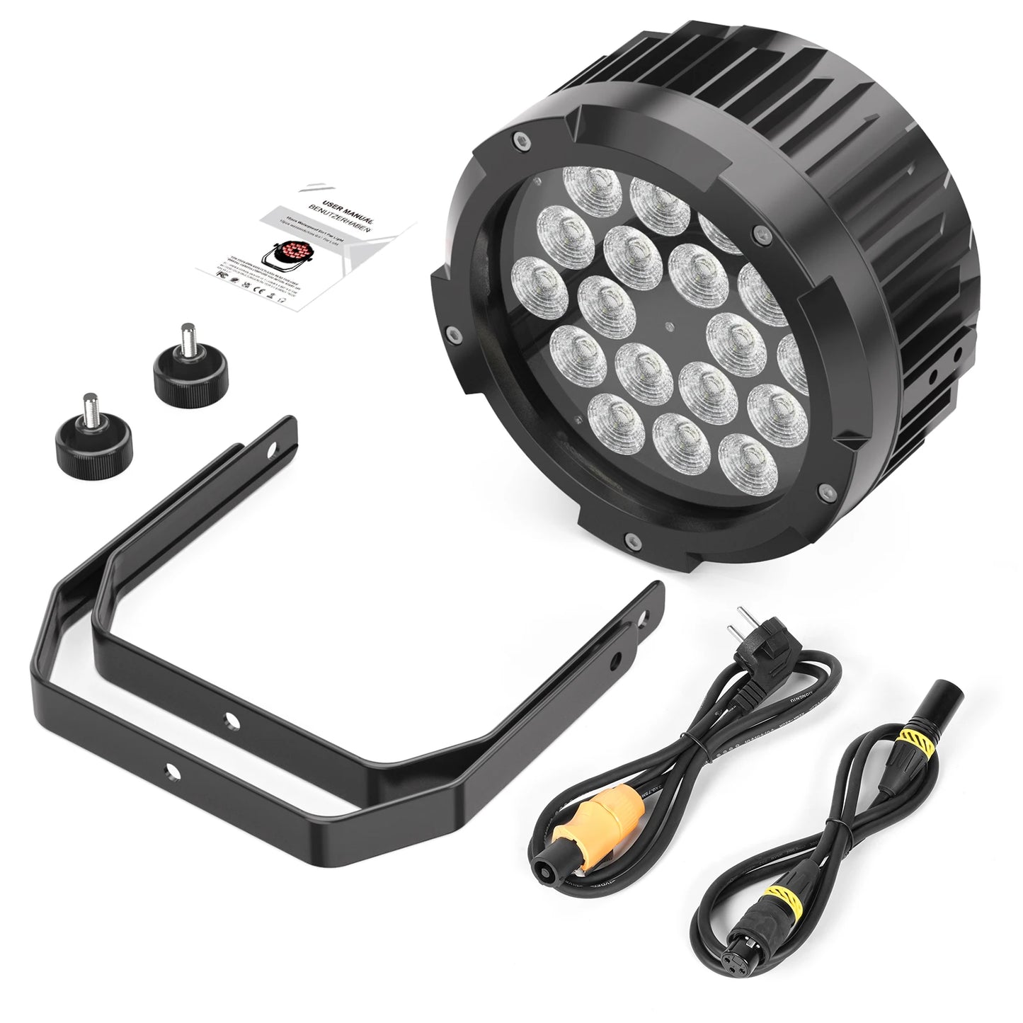 U'King 4PCS 150W LED Par Light 18x10W RGBWA+UV Waterproof 6in1 18LED Fixture Beads Stage Light DMX512 DJ Light for Disco Dance