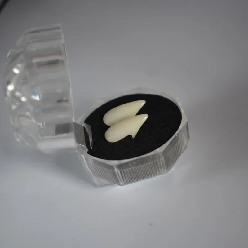 1 Pair Vampire Teeth Fangs Dentures Props Halloween Costume Props False Teeth Solid Glue Denture Adhesive Halloween Party Decor