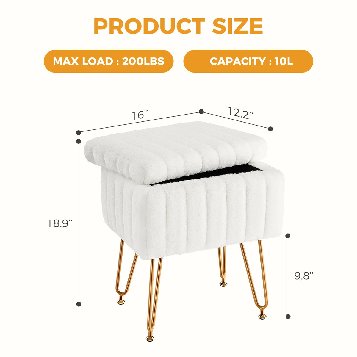 Grammie's Hide your Stuff Fuzzy Ottoman