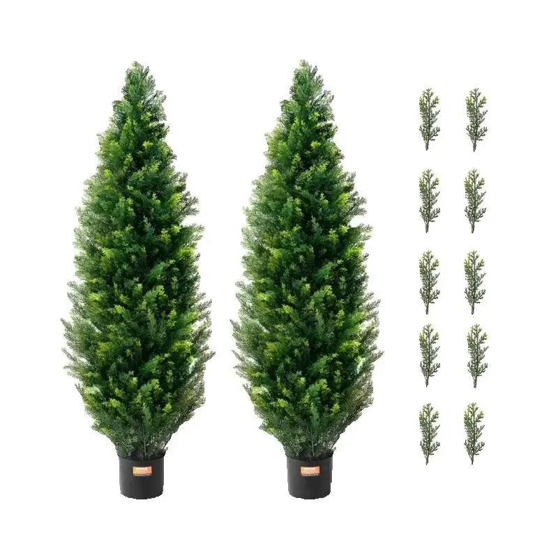 Grammie's Artificial Cedar Topiary Trees- Set of 2
