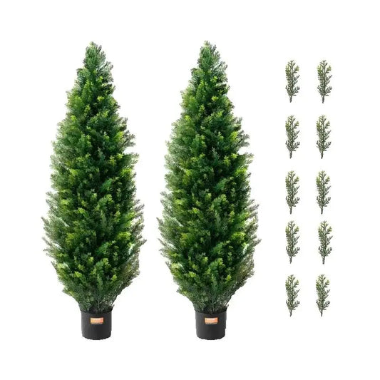 Grammie's Artificial Cedar Topiary Trees- Set of 2