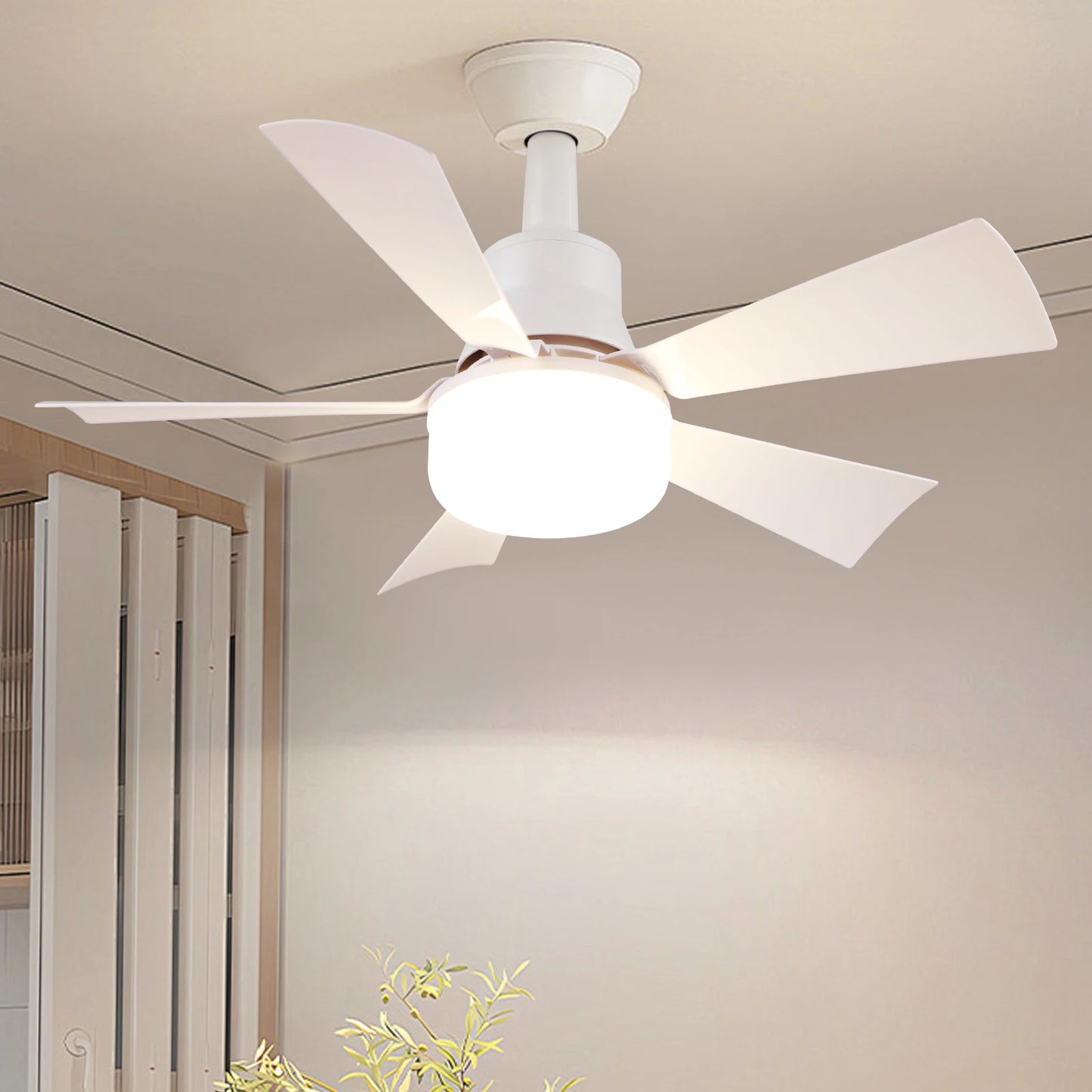 Socket Fan Light with Remote Light Bulb Fan Adjustable Wind Speed Timing Wireless Fan Dimmable for Living Room Bedroom
