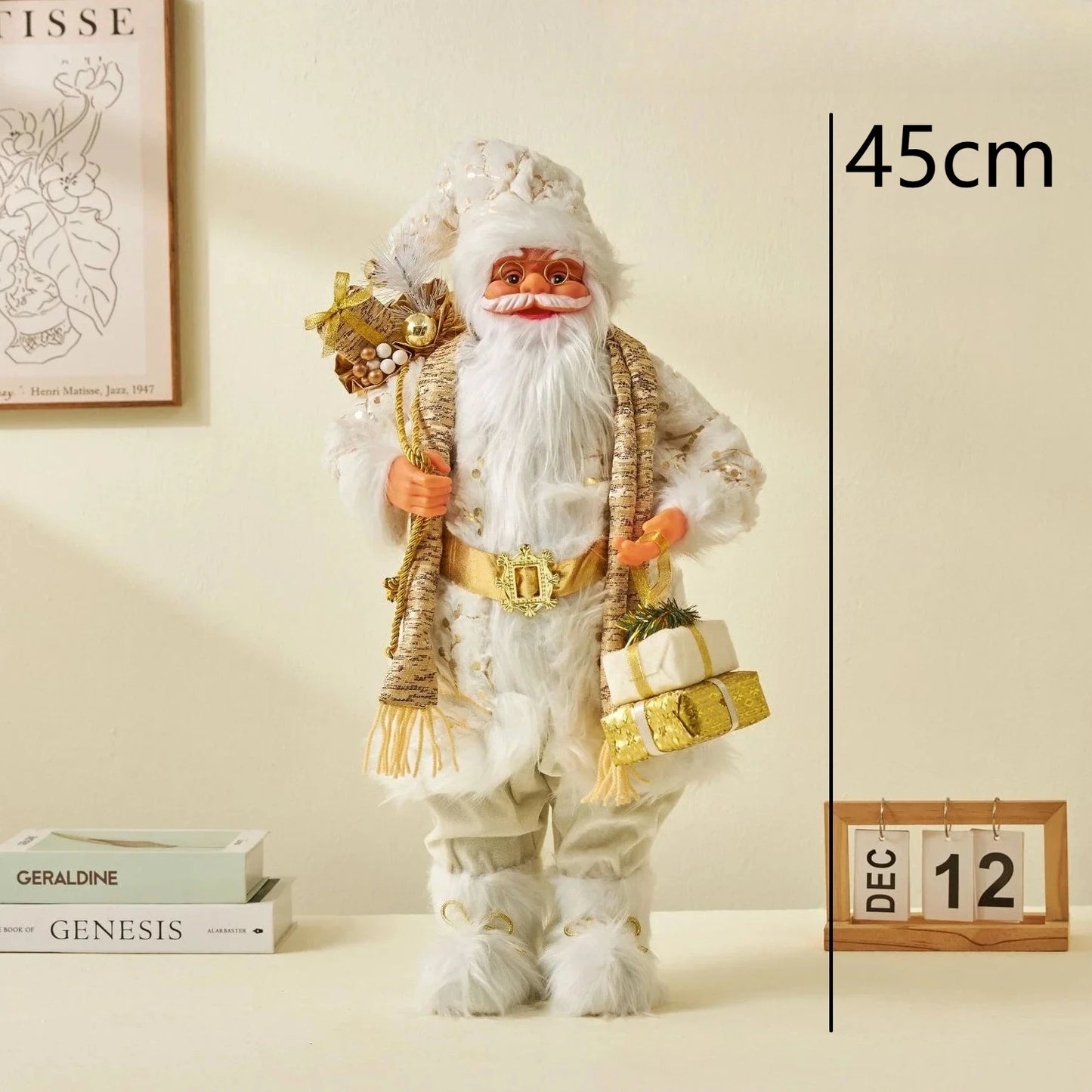 Large Santa Claus Merry Christmas Decorations for Home Happy New Year 2026 Santa Claus Doll Window Decorations Home gift