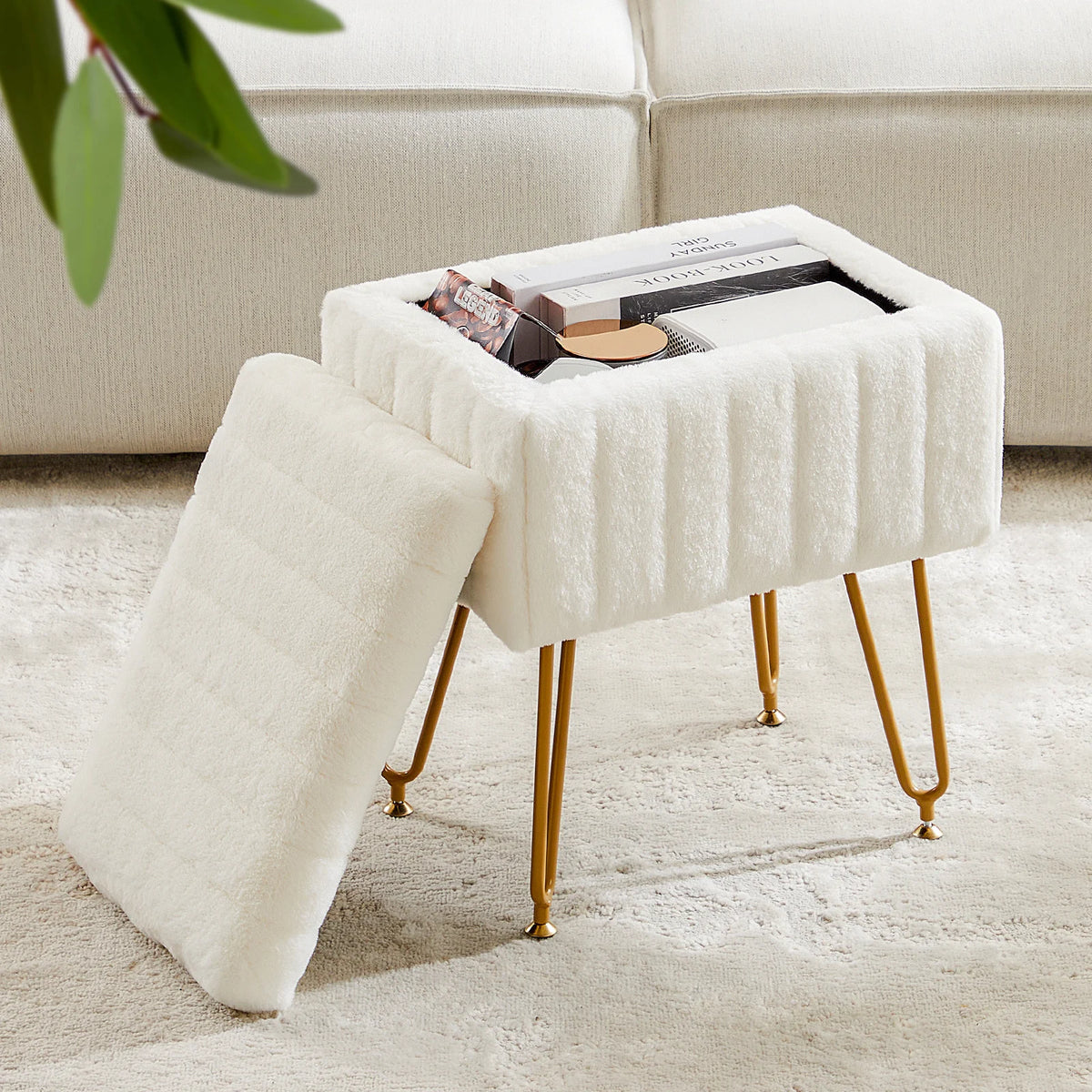 Grammie's Hide your Stuff Fuzzy Ottoman