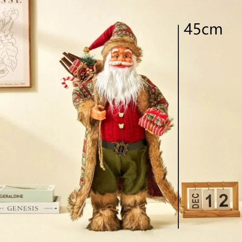 Large Santa Claus Merry Christmas Decorations for Home Happy New Year 2026 Santa Claus Doll Window Decorations Home gift