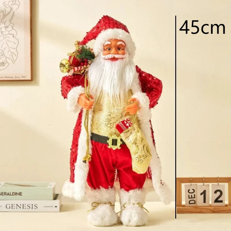 Large Santa Claus Merry Christmas Decorations for Home Happy New Year 2026 Santa Claus Doll Window Decorations Home gift