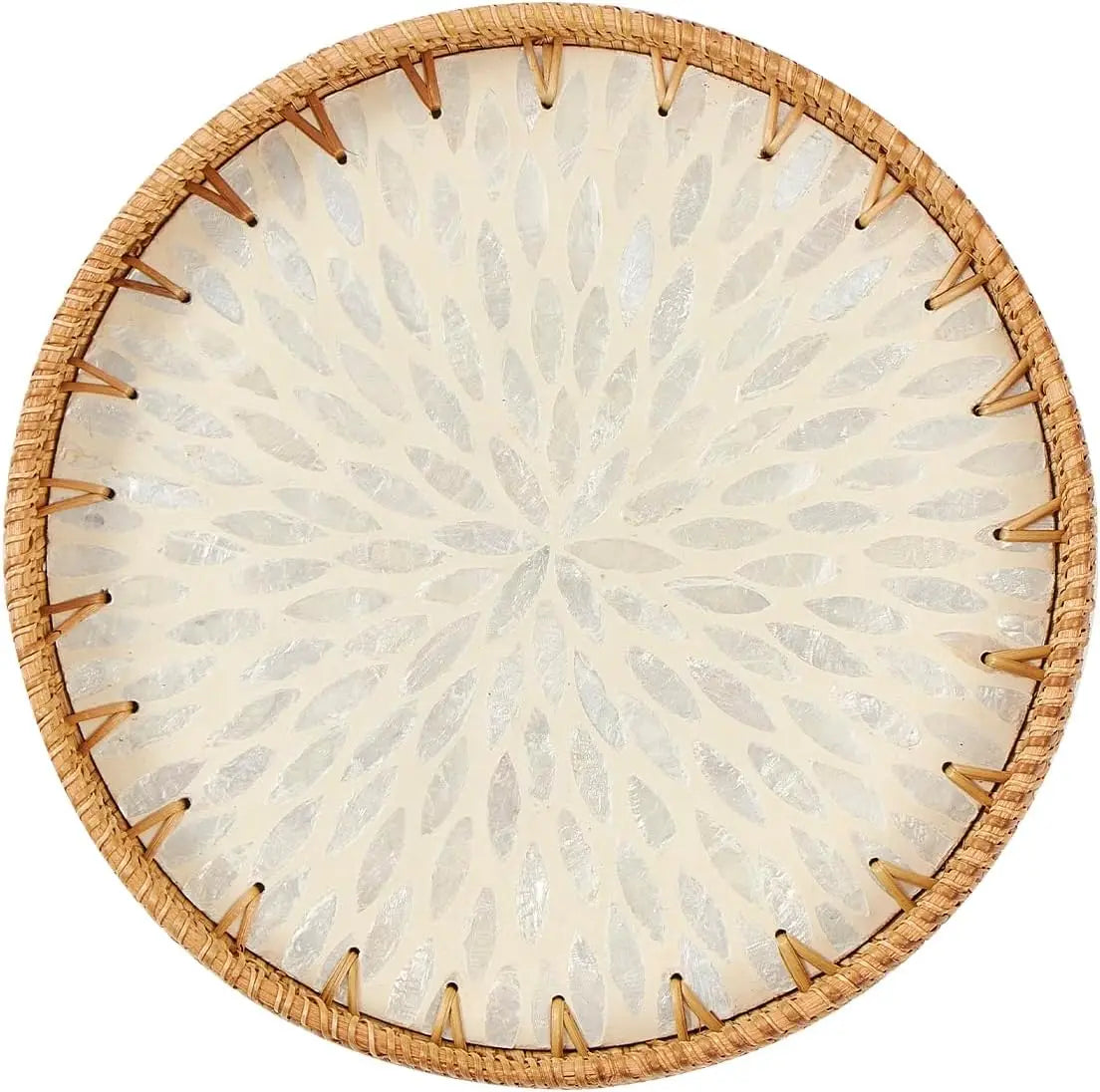 Grammie's Rattan and Pearl  Serving Tray