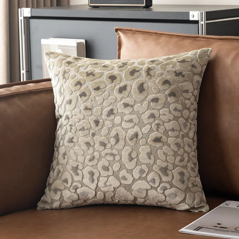 Luxury 3D Leopard Print Sherpa Pillow Cover 18x18Inch Blue Beige Brown Coffee Grey Red Black Soft Decorative Throw Cushion Case