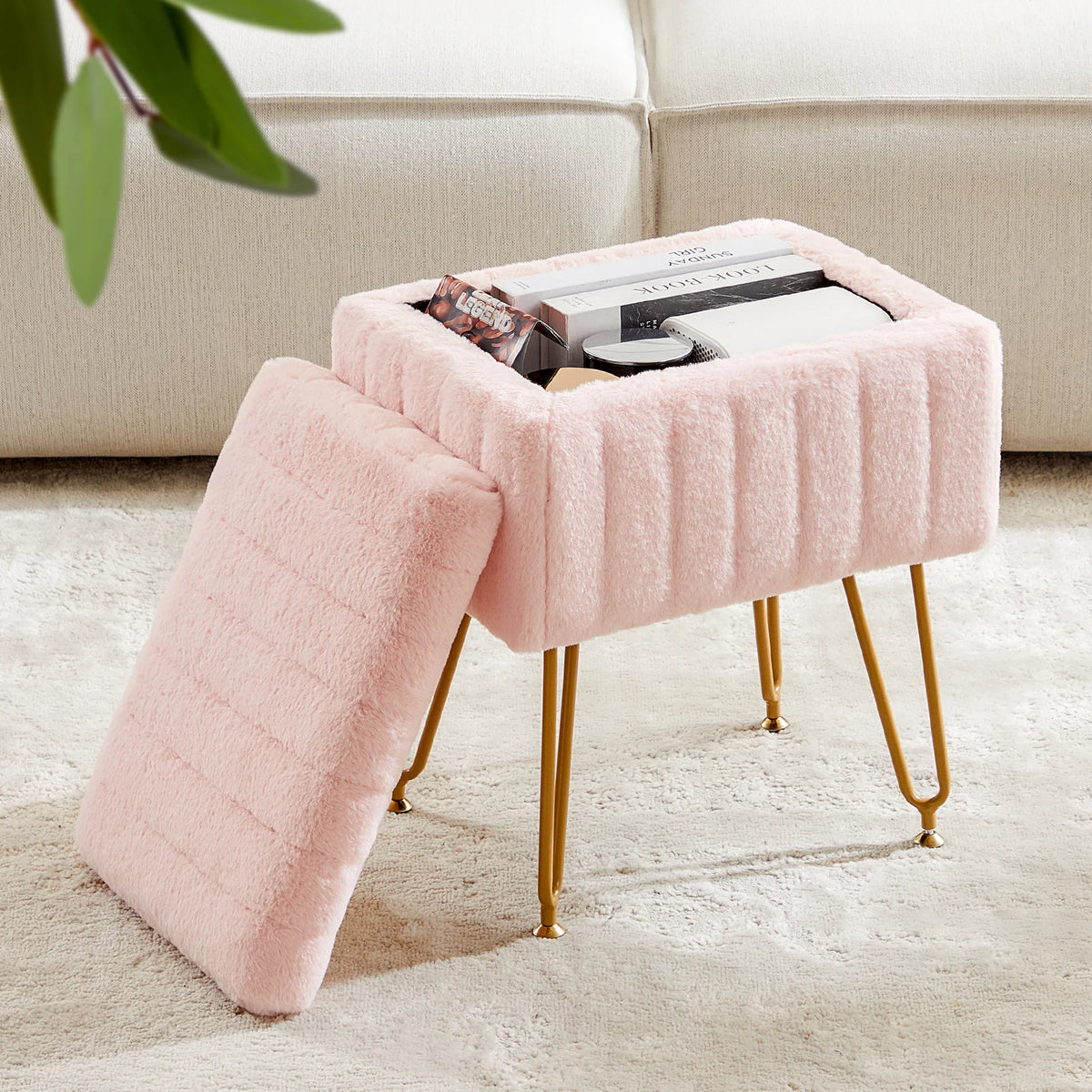 Grammie's Hide your Stuff Fuzzy Ottoman