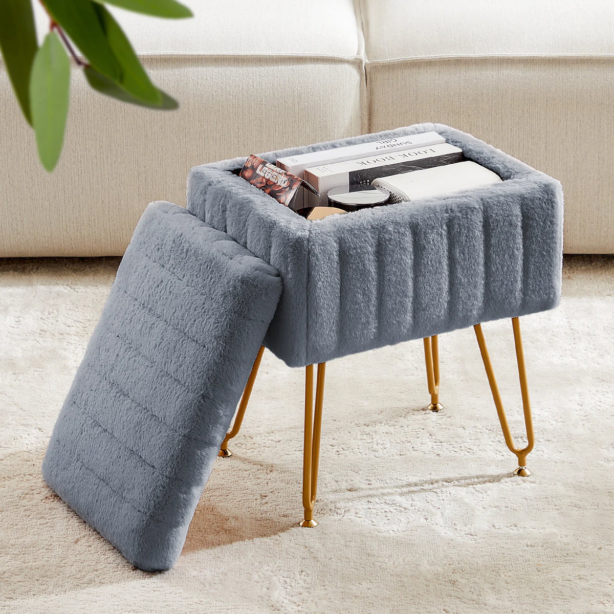 Grammie's Hide your Stuff Fuzzy Ottoman