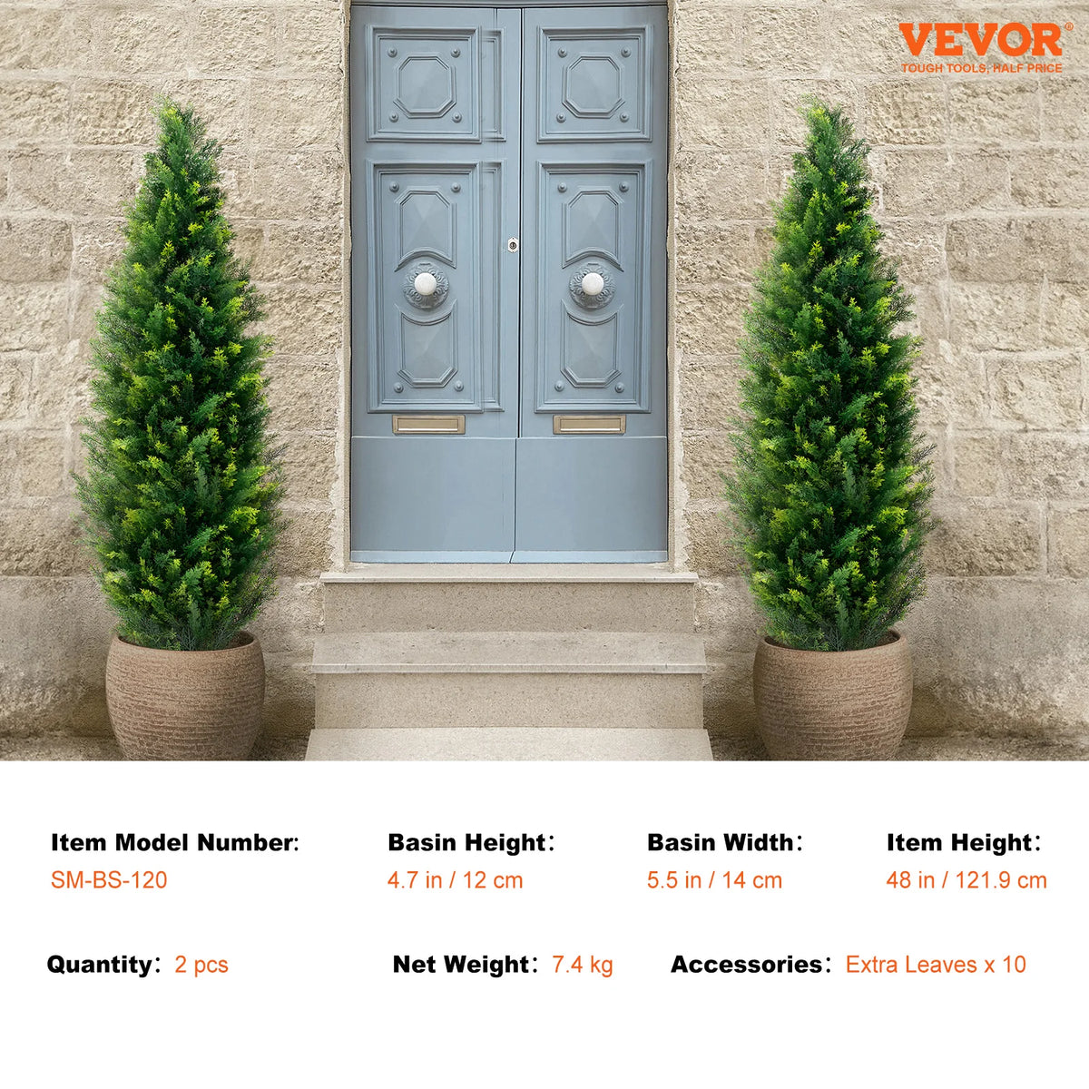 Grammie's Artificial Cedar Topiary Trees- Set of 2