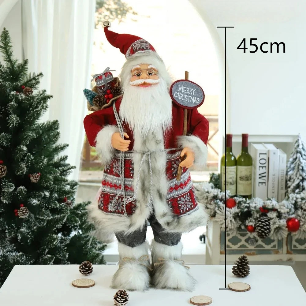 Large Santa Claus Merry Christmas Decorations for Home Happy New Year 2026 Santa Claus Doll Window Decorations Home gift