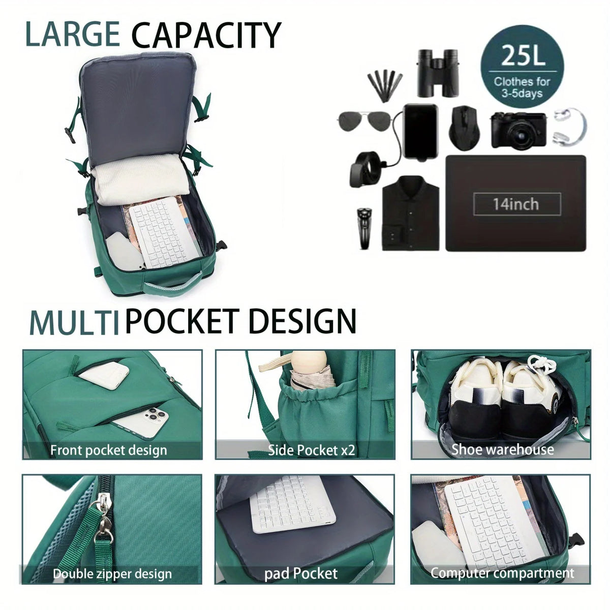 Grammie's Carry On Travel Backpack - Pack it All and Go
