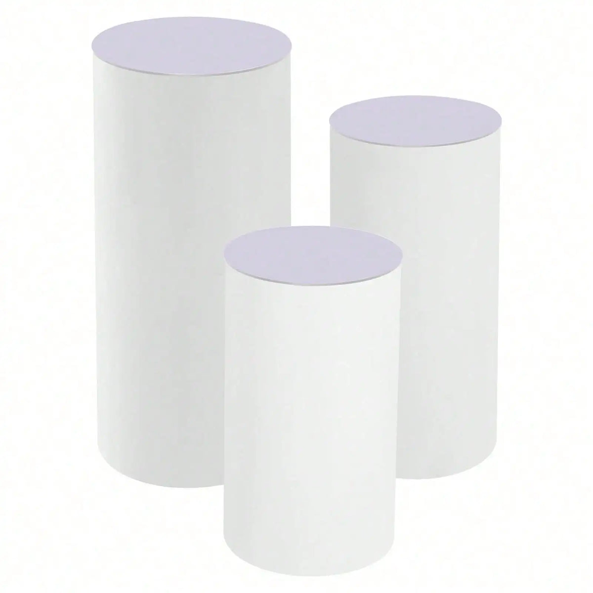 3Pcs White Cylinder Pedestal Stands Round Cylinder Pedestal Display Plinth Pillars For Wedding Party Decor