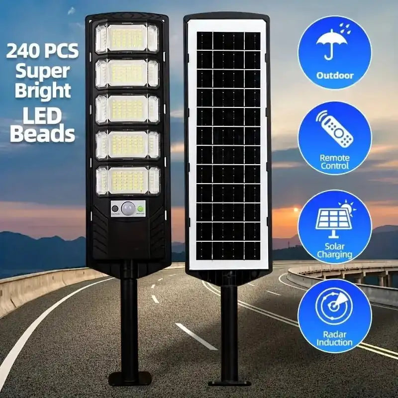 Solar Street Light 320 LED 520000 Lumens 6500K Motion Sensor with Remote