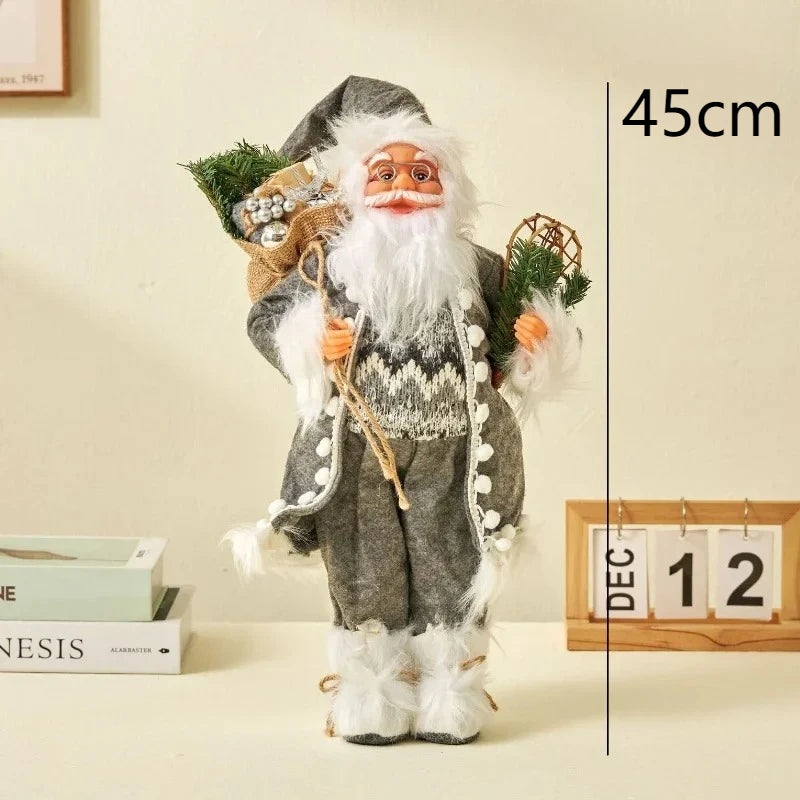 Large Santa Claus Merry Christmas Decorations for Home Happy New Year 2026 Santa Claus Doll Window Decorations Home gift