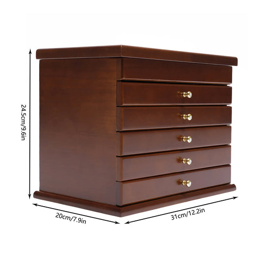 Wooden Vintage Jewellery Storage Box Case Organizer Ring Vintage Gift Boxes Storage Container High Quality Jewelry Display Case