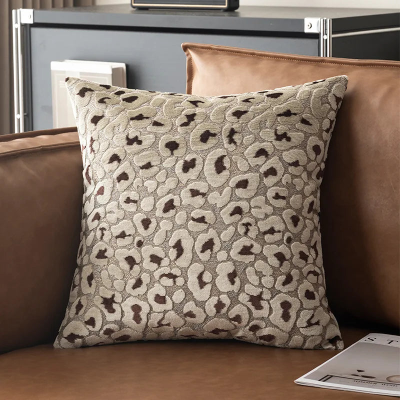 Luxury 3D Leopard Print Sherpa Pillow Cover 18x18Inch Blue Beige Brown Coffee Grey Red Black Soft Decorative Throw Cushion Case