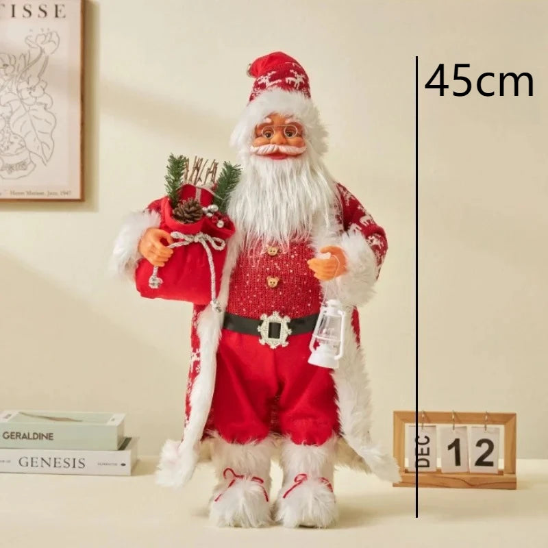 Large Santa Claus Merry Christmas Decorations for Home Happy New Year 2026 Santa Claus Doll Window Decorations Home gift